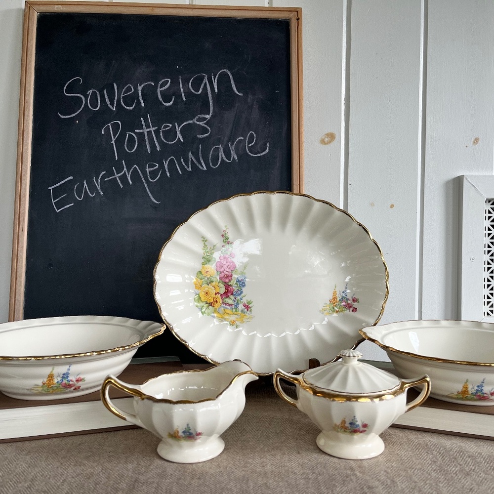 Sovereign Potters Hollyhock Serving Dishes